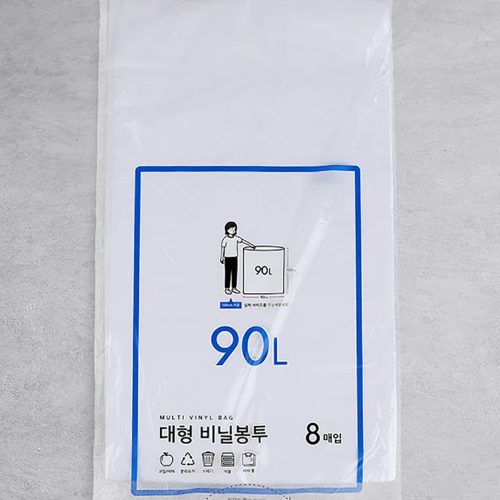 대형 비닐봉지 화이트 90L 8매